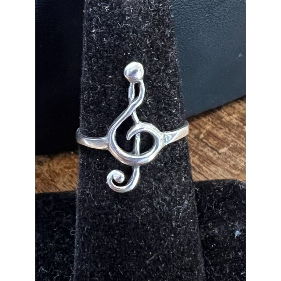 Sterling Silver Musical Note Ring SZ 5.5 - Picture 3 of 5